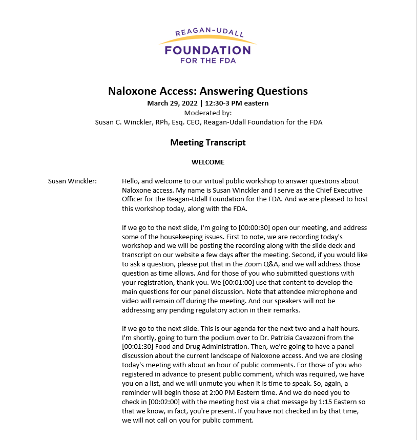 Naloxone Access Transcript